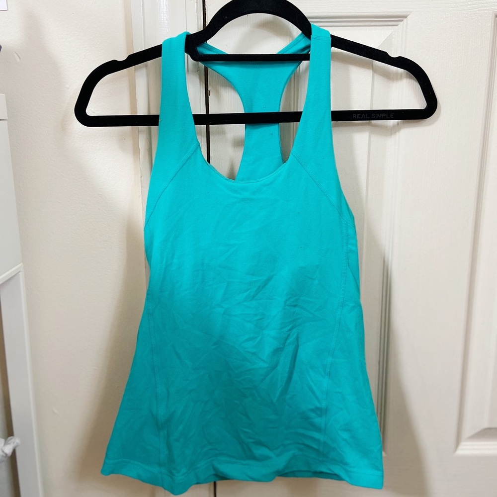 Blue Lululemon razor back tank w/ sports bra